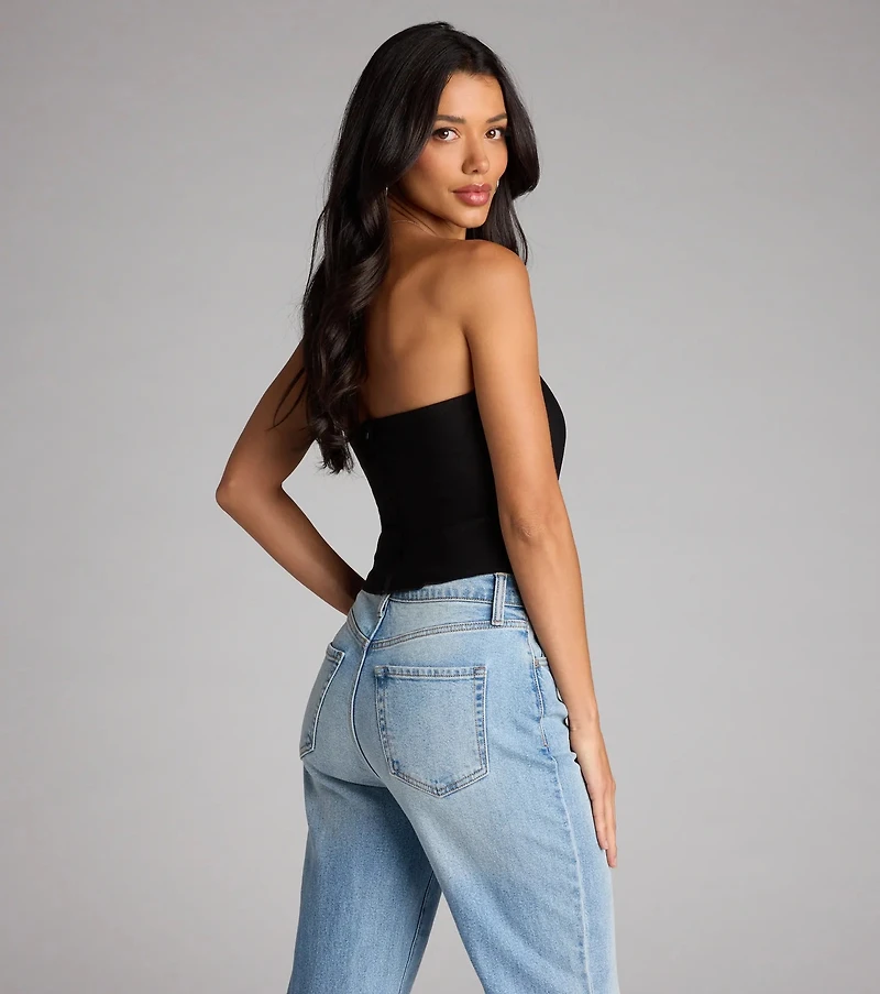 Tie It Up Strapless Lace Corset Top