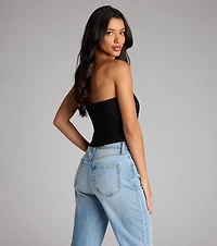 Tie It Up Strapless Lace Corset Top