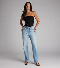 Tie It Up Strapless Lace Corset Top