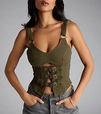 Strap Babe Buckle Crop Top