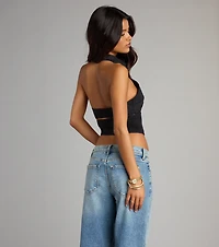 Cute Plans Halter Collared Corset Top