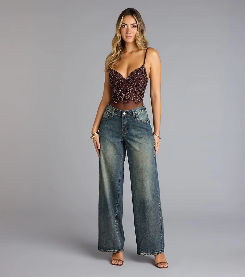 Twisted Angel Embroidered Bodysuit