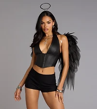 Daring Edge Lace-Up Corset Top