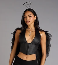 Daring Edge Lace-Up Corset Top
