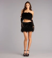 Feather Affair Tube Top