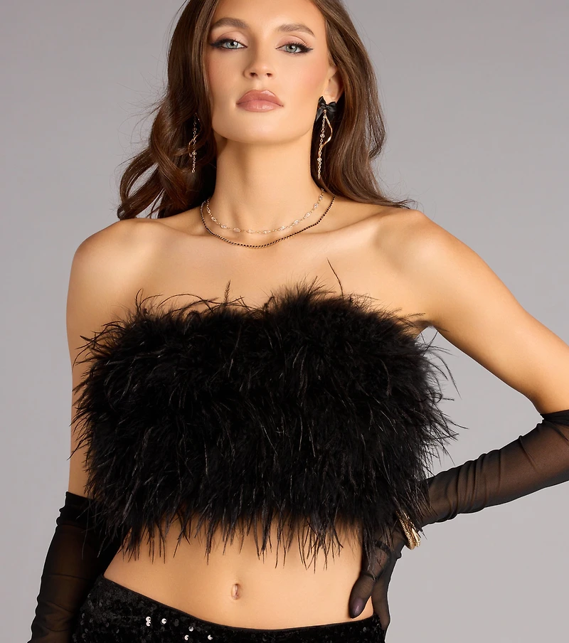Feather Affair Tube Top