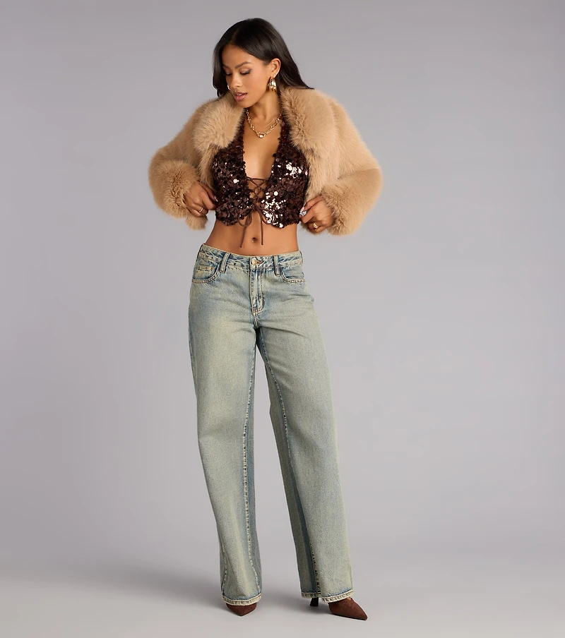 Dazzle Mode Halter Crop Top