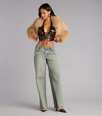 Dazzle Mode Halter Crop Top