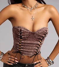 Sultry Lace-Up Bustier Top