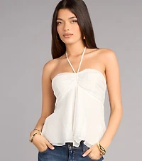 Effortless Charm Babydoll Halter Top