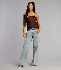 Silky Shine Satin Tube Top