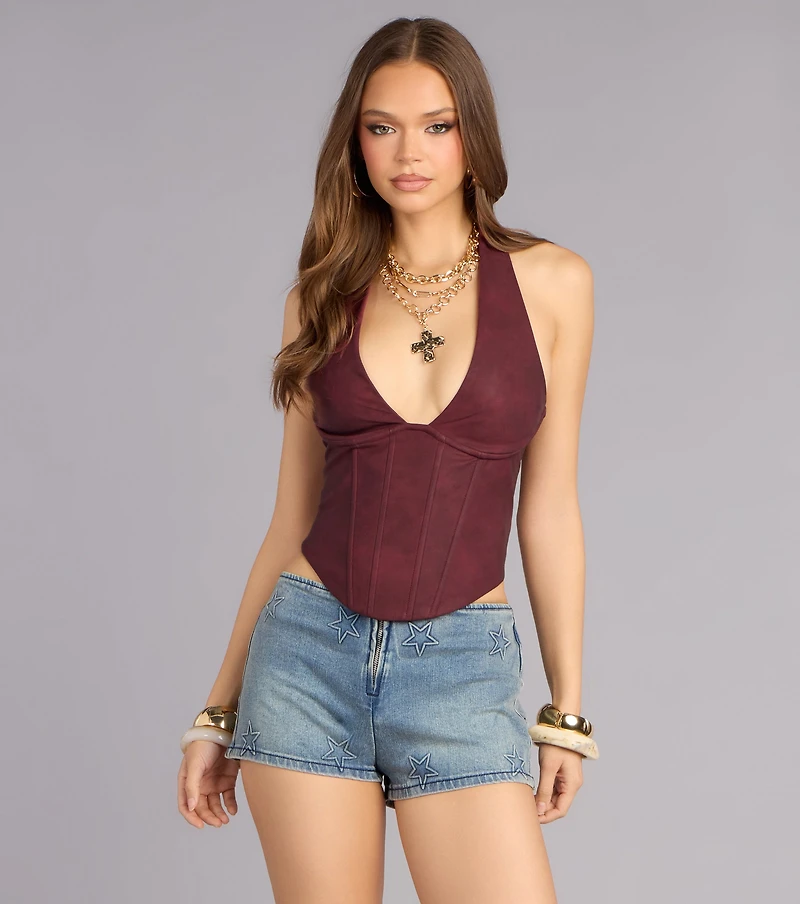 Undeniable Flair Halter Corset Top