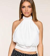 Polished Trouble Chiffon Halter Top