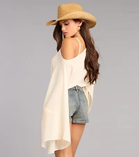 Airy Attitude Chiffon Poncho Top