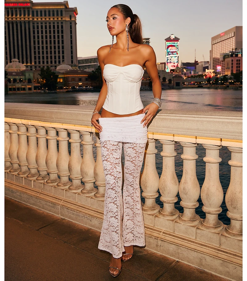 Perfectly Polished Lace Up Bustier Top