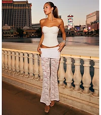 Perfectly Polished Lace Up Bustier Top