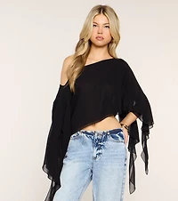 Flowy Mood Chiffon Ruffle Poncho