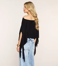 Flowy Mood Chiffon Ruffle Poncho
