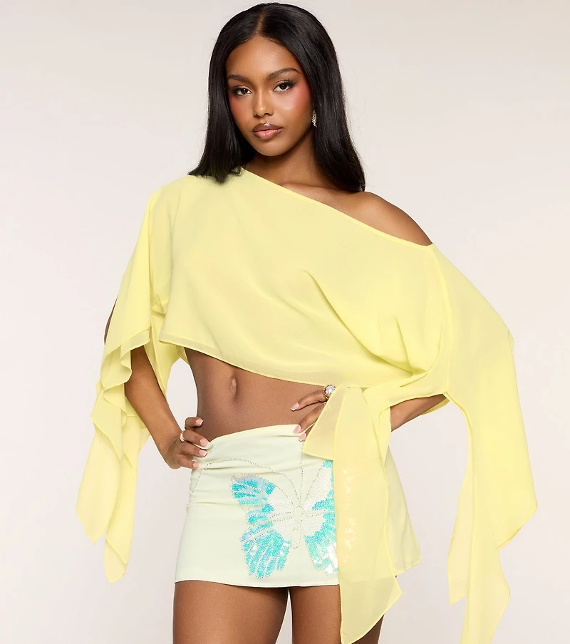 Flowy Mood Chiffon Ruffle Poncho