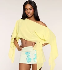 Flowy Mood Chiffon Ruffle Poncho