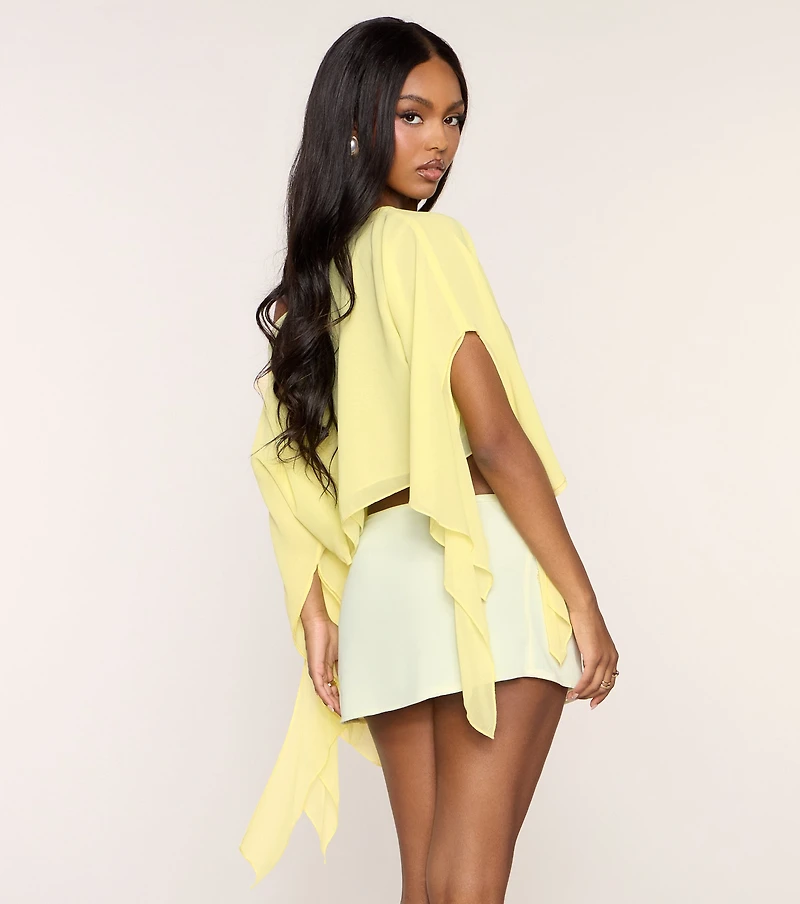 Flowy Mood Chiffon Ruffle Poncho