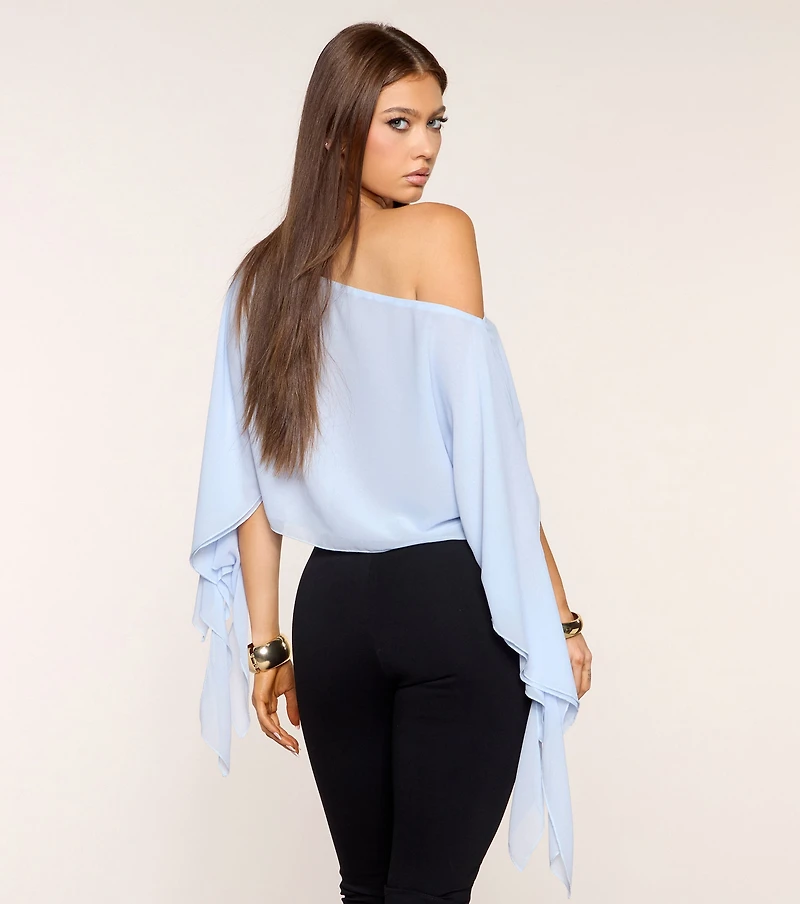 Flowy Mood Chiffon Ruffle Poncho