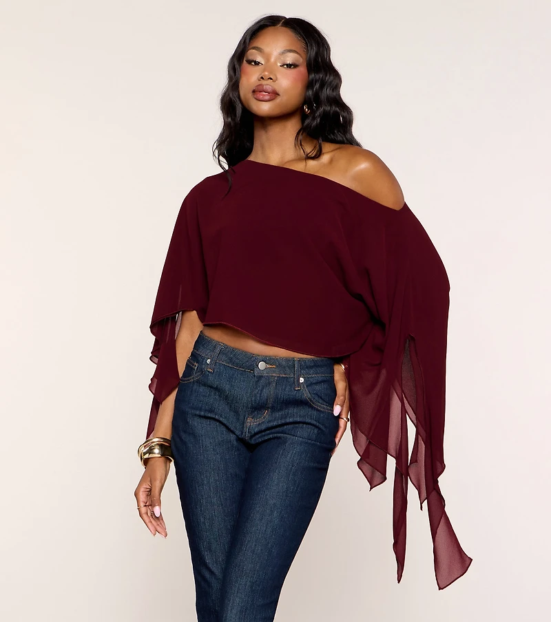 Flowy Mood Chiffon Ruffle Poncho