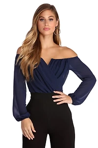 Sophisticated Chiffon Strapless Top
