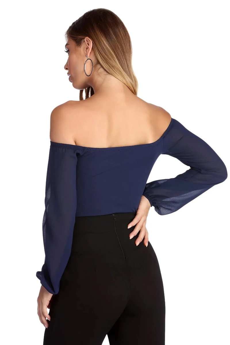 Sophisticated Chiffon Strapless Top