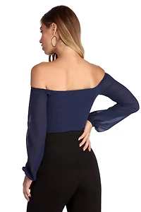 Sophisticated Chiffon Strapless Top