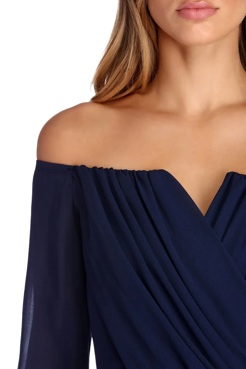 Sophisticated Chiffon Strapless Top