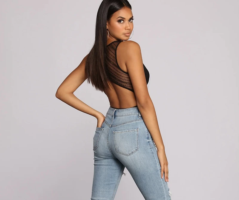 Go Deep Lace V Bodysuit