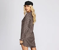 Say It With Fray Plaid Tunic