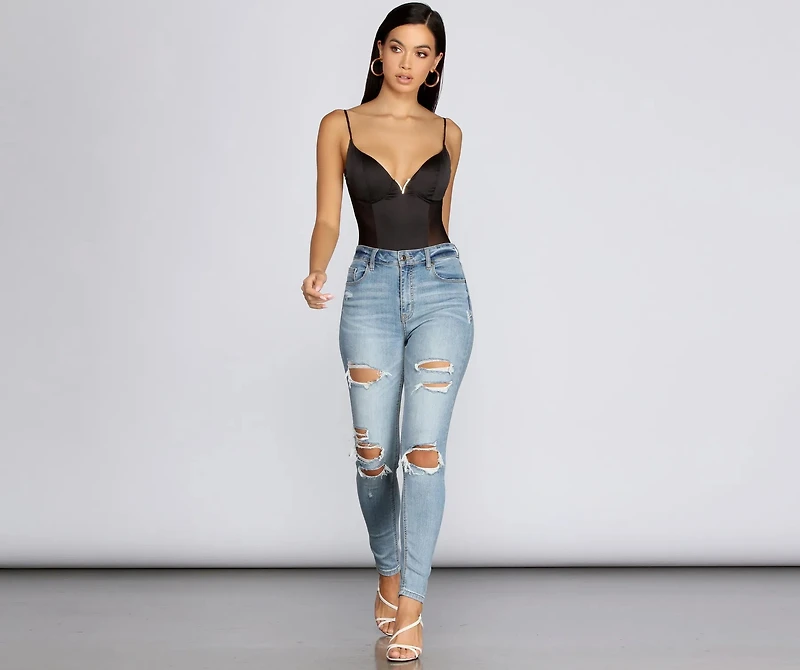 Bad Gal Satin Bodysuit