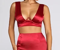 Hot Girl Satin Curved Wire Top