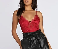 Satin Crochet Bodysuit