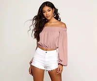 Free Spirit Smocked Crop Top