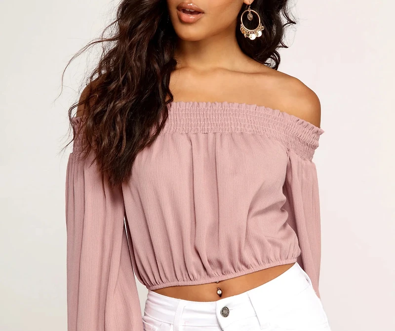 Free Spirit Smocked Crop Top