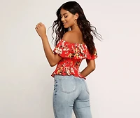 Flower Bomb Ruffled Top