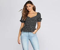 Pretty Peplum Puff Sleeve Top