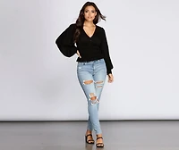 Vacay Now Smocked Waist Blouse