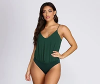 Let Loose V Neck Bodysuit