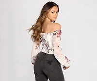 Smocked Over Florals Crop Top