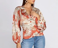 Belted Wrap Front Blouse