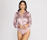 Classic Satin Collared Bodysuit