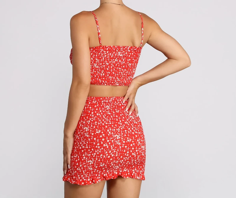Falling For You Floral Crop Top