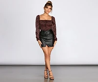 Ditsy Floral Smocked Satin Top