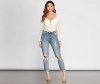 Love The Lace Chiffon Bodysuit