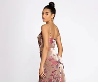 Velvet Floral Burnout Crop Top
