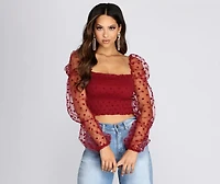 Pretty Polka Dot Smocked Top